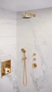 Brauer Gold Edition thermostatische inbouw doucheset geborsteld goud