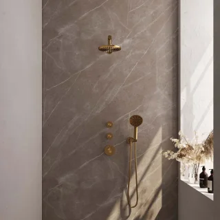 Brauer Gold Edition thermostatische inbouw doucheset geborsteld goud