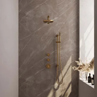 Brauer Gold Edition thermostatische inbouw doucheset geborsteld goud