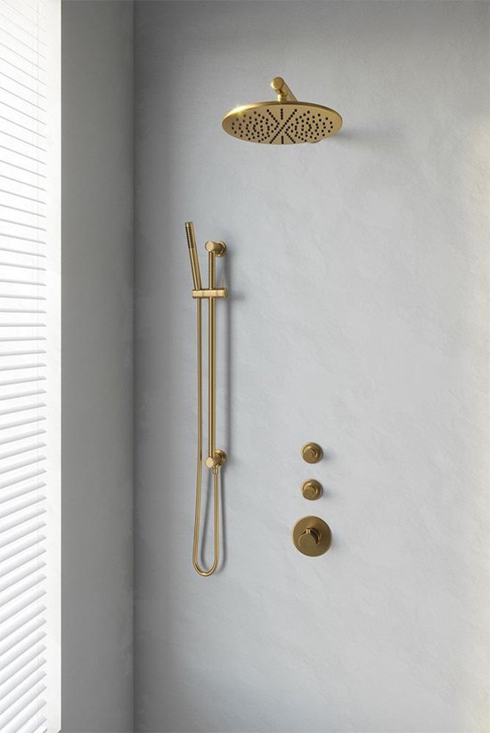Brauer Gold Edition thermostatische inbouw doucheset geborsteld goud PVD