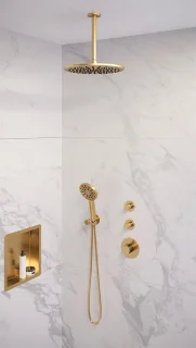 Brauer Gold Edition thermostatische inbouw doucheset geborsteld goud PVD