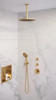 Brauer Gold Edition thermostatische inbouw doucheset geborsteld goud PVD