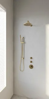 Brauer Gold Edition thermostatische inbouw doucheset geborsteld goud PVD