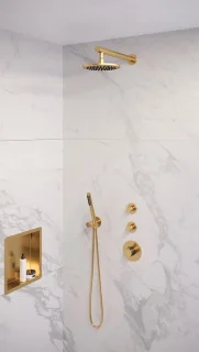 Brauer Gold Edition thermostatische inbouw doucheset geborsteld goud PVD