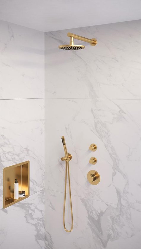Brauer Gold Edition thermostatische inbouw doucheset geborsteld goud PVD review