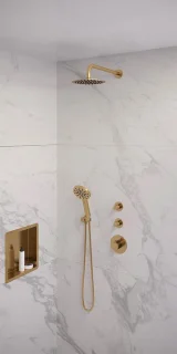 Brauer Gold Edition thermostatische inbouw doucheset geborsteld goud