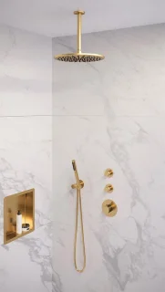 Brauer Gold Edition thermostatische inbouw doucheset geborsteld goud