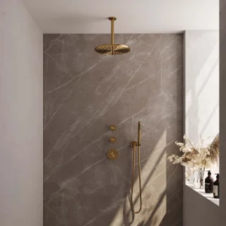 Brauer Gold Edition thermostatische inbouw doucheset geborsteld goud