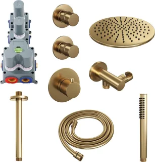 Brauer Gold Edition thermostatische inbouw doucheset geborsteld goud