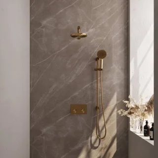 BRAUER Gold Edition thermostatische inbouw regendoucheset 67 goud geborsteld PVD