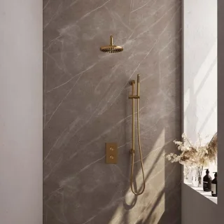 Brauer Gold Edition Thermostatische Inbouw Regendoucheset Geborsteld Goud