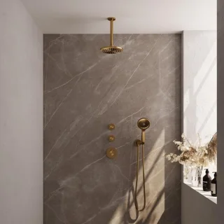 Brauer Gold Edition Thermostatische Inbouw Regendoucheset Geborsteld Goud