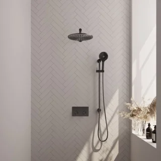 BRAUER Gunmetal Carving thermostatische inbouw regendoucheset