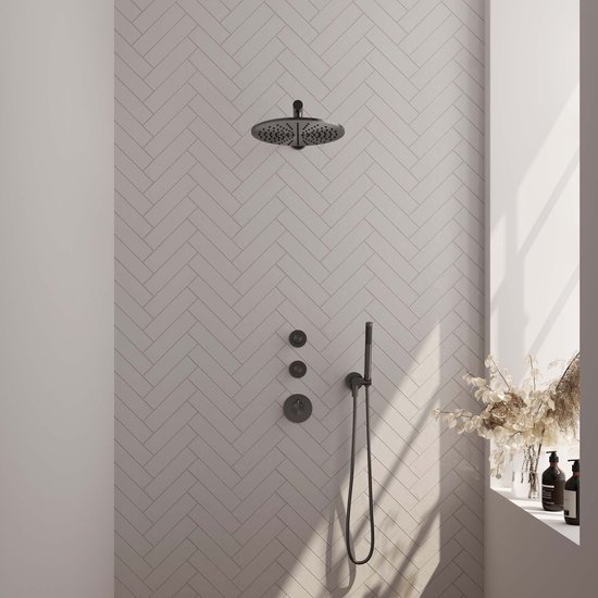 Brauer Gunmetal Edition Regendoucheset inbouw 30cm