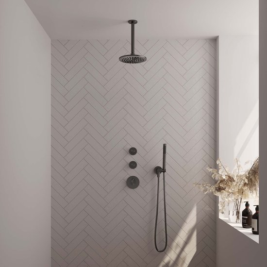 BRAUER Gunmetal Edition thermostatische inbouw regendouche set 05
