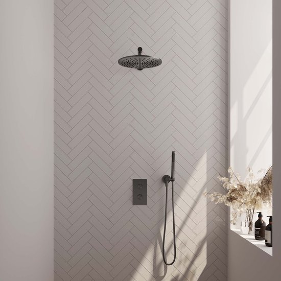 BRAUER Gunmetal Edition thermostatische inbouw regendouche set 30 cm