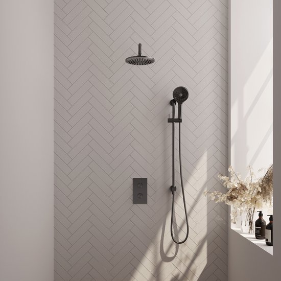 BRAUER Gunmetal Edition thermostatische inbouw regendouche set 45 cm