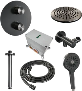 Brauer Gunmetal Thermostatische Regendoucheset Inbouw