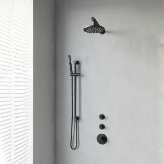 Brauer Inbouw Doucheset Zwart Rond 20cm