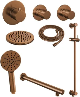Brauer Regendoucheset Inbouw 20cm Rond Geborsteld Koper