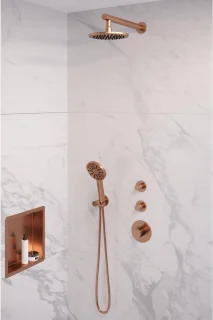 Brauer Regendoucheset Inbouw 20cm Rond Geborsteld Koper
