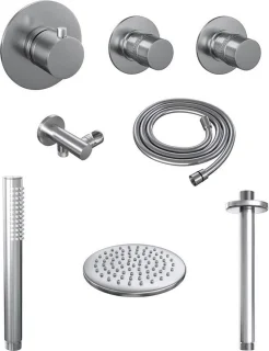 Brauer Regendoucheset Inbouw 20cm Rond Geborsteld Nikkel PVD