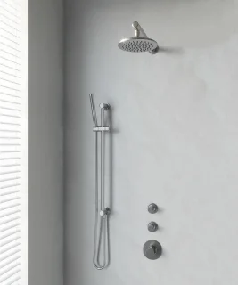 Brauer Regendoucheset Inbouw 20cm Rond Geborsteld Nikkel PVD Thermostaatkraan