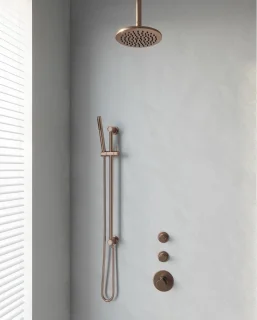 Brauer Regendoucheset Inbouw Plafond 20cm Rond Geborsteld Koper