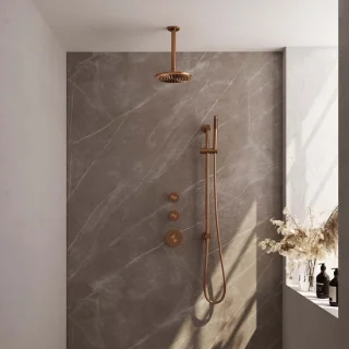 Brauer Regendoucheset Inbouw Plafond 20cm Rond Geborsteld Koper
