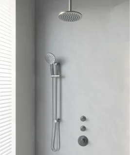 Brauer Regendoucheset Inbouw Plafond 20cm Rond Geborsteld Nikkel PVD