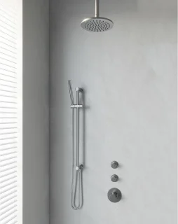 Brauer Regendoucheset Inbouw Plafond 20cm Rond Geborsteld Nikkel PVD