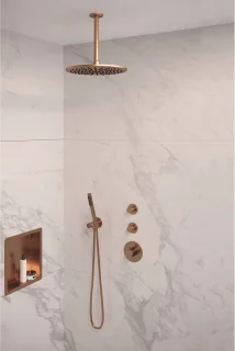 Brauer Regendoucheset Inbouw Plafond 30cm Rond Geborsteld Koper