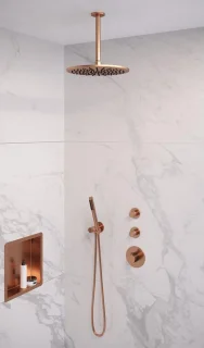 Brauer Regendoucheset Inbouw Plafond 30cm Rond Geborsteld Koper
