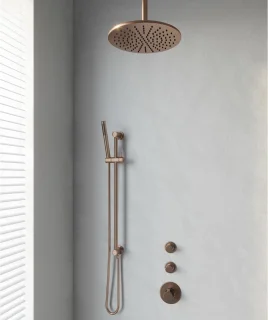 Brauer Regendoucheset Inbouw Plafond 30cm Rond Geborsteld Koper