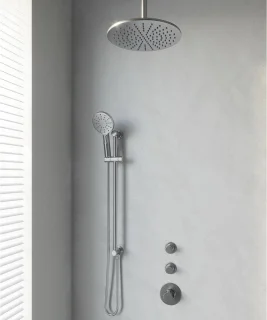 Brauer Regendoucheset Inbouw Plafond 30cm Rond Geborsteld Nikkel PVD