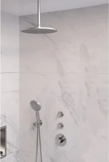 Brauer Regendoucheset Inbouw Plafond 30cm Rond Geborsteld Nikkel PVD