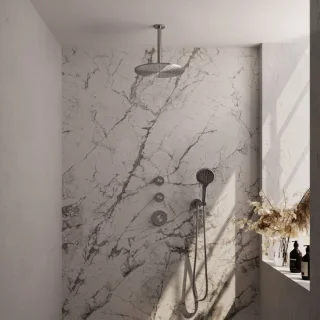Brauer Regendoucheset Inbouw Plafond 30cm Rond Geborsteld Nikkel PVD