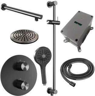 Brauer Thermostatische Inbouw Regendoucheset Gunmetal