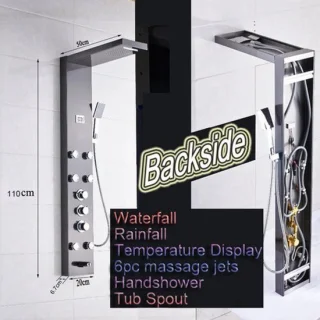 Brons douchezuil regendouche en handdouche zwart