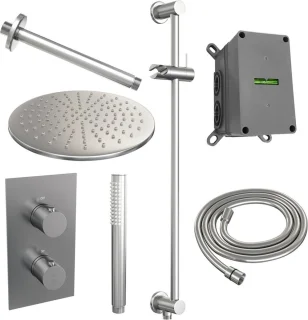 Brushed Edition inbouw regendouche set RVS geborsteld PVD