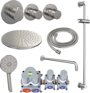Brushed Edition SET 22 thermostatische inbouw regendoucheset