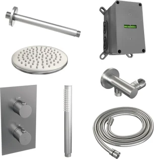 Brushed Edition thermostatische inbouw regendouche set 20 cm