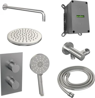 Brushed Edition thermostatische inbouw regendouche set