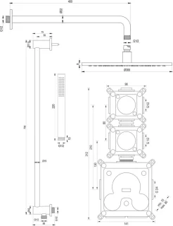 Brushed Edition thermostatische regendouche set 16 RVS