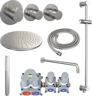 Brushed Edition thermostatische regendouche set 16 RVS