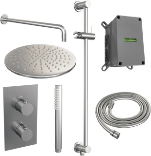 Brushed Edition thermostatische regendouche SET 40 RVS geborsteld PVD