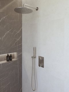 De Caral Inbouwthermostaatset geborsteld staal in één oogopslag