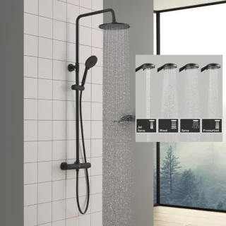CECIPA Max Regendoucheset met Thermostaatkraan - Zwart