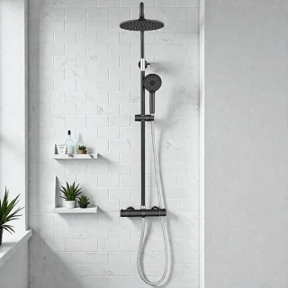 CECIPA MAX Regendoucheset Ø23 cm Chroom/Zwart