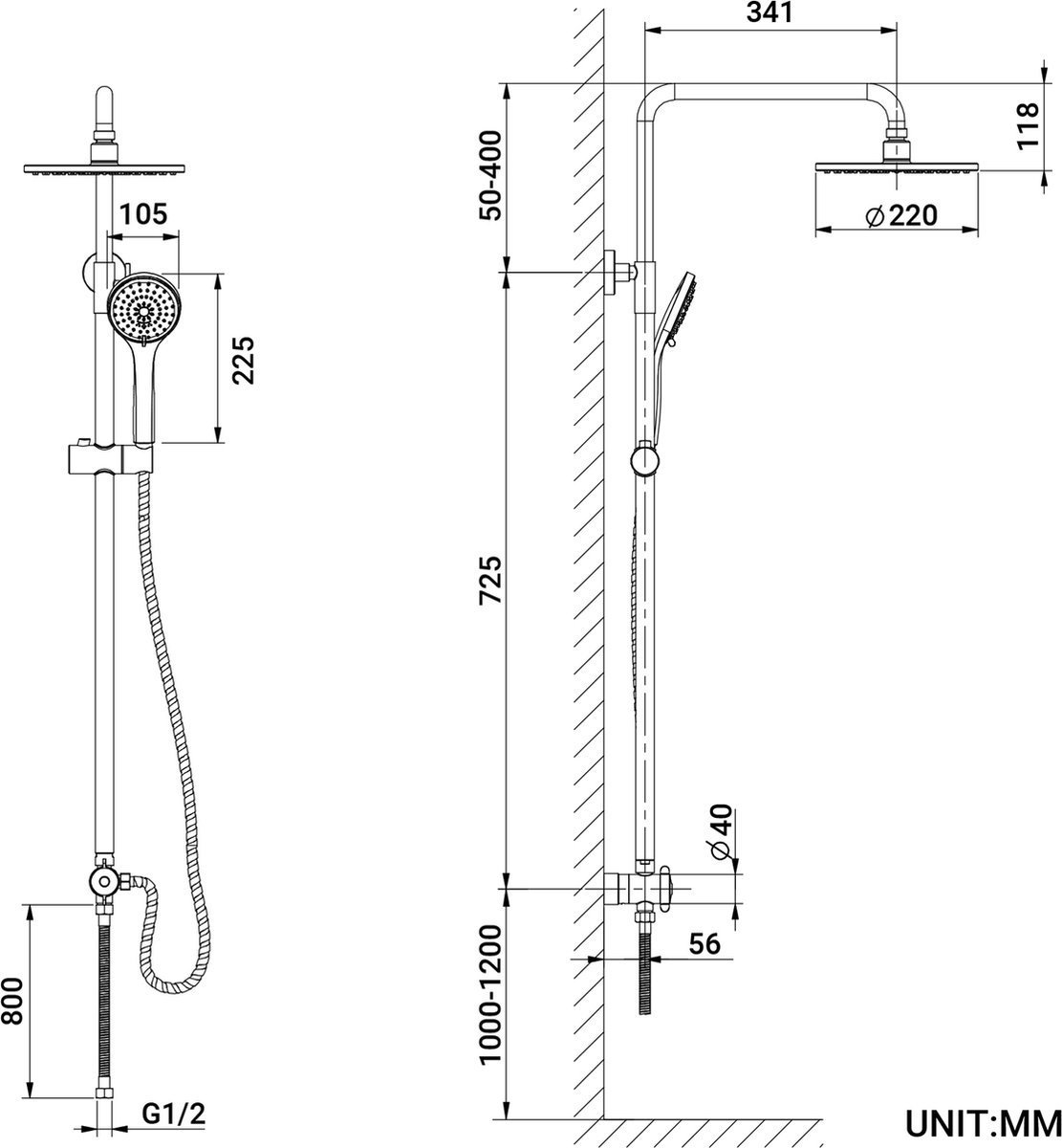 Wat vinden we goed aan de CECIPA Regendouche Doucheset 150CM Chroom